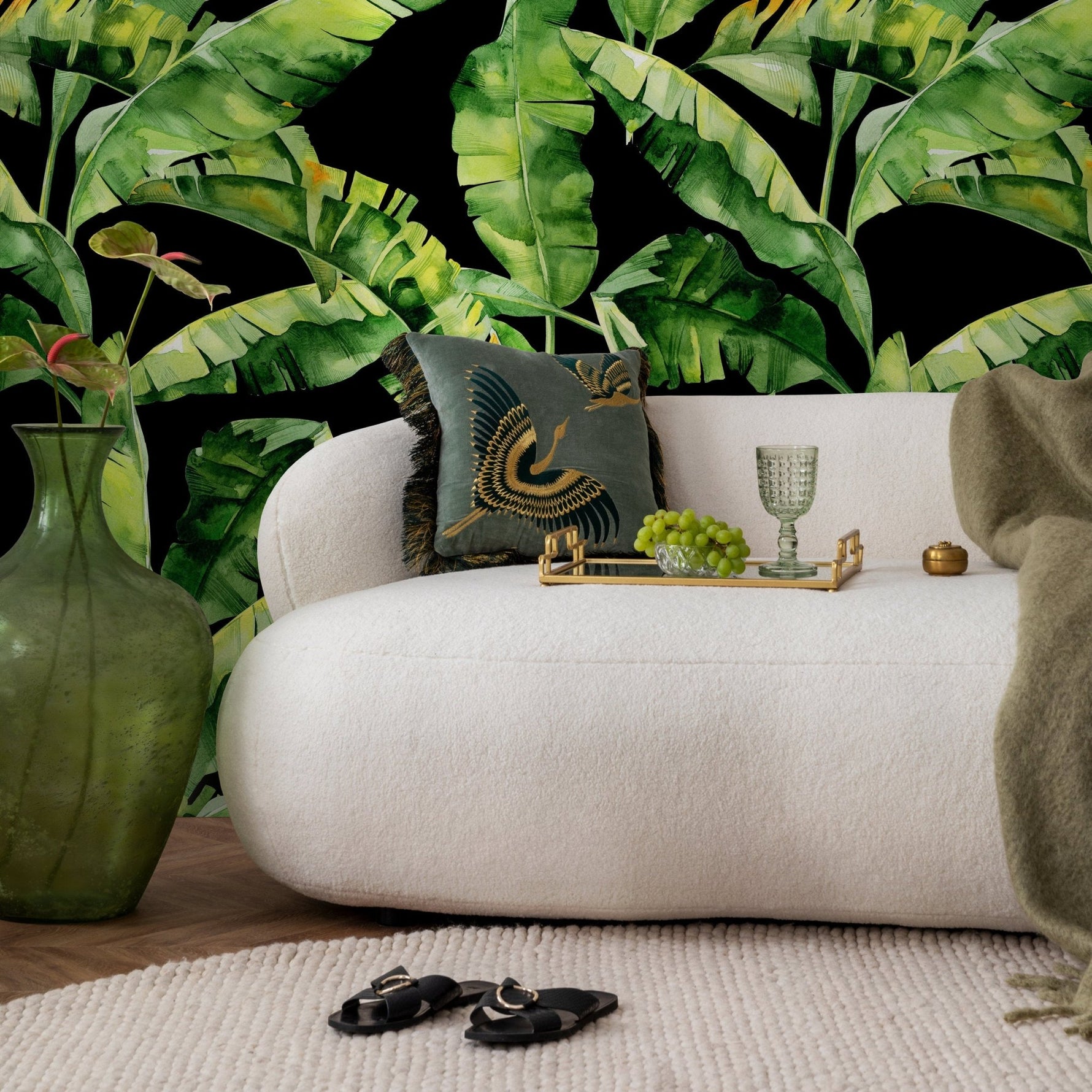 Tropical Banana Leaf Wallpaper - A266 - WallTrend