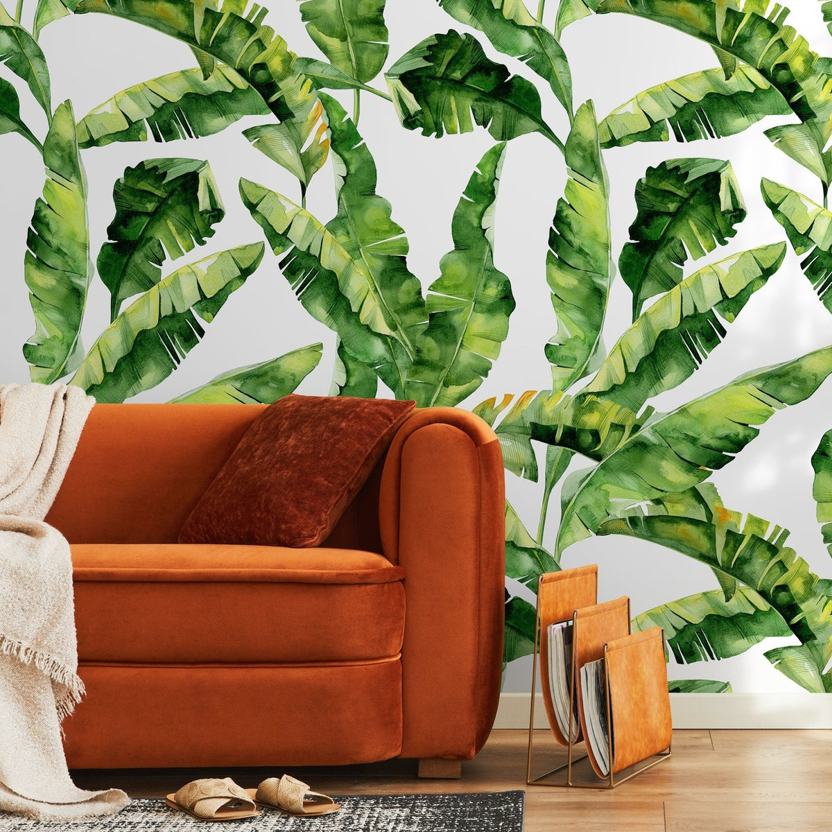 Tropical Banana Leaf Wallpaper - A466 - WallTrend