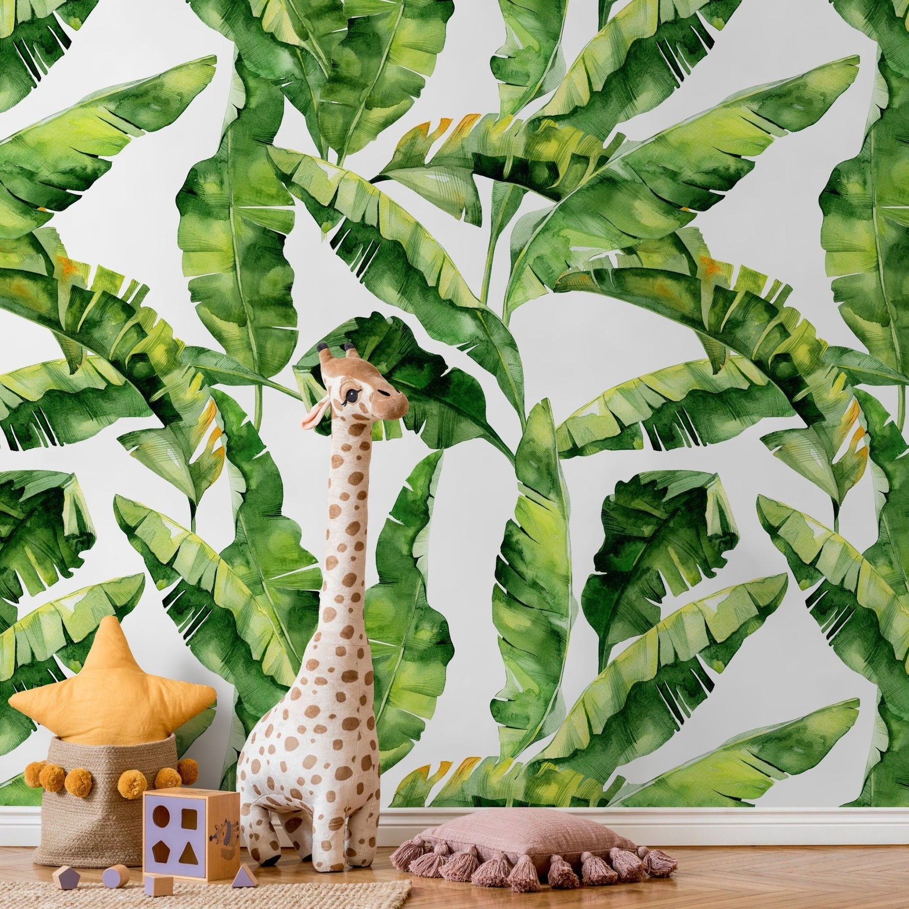 Tropical Banana Leaf Wallpaper - A466 - WallTrend