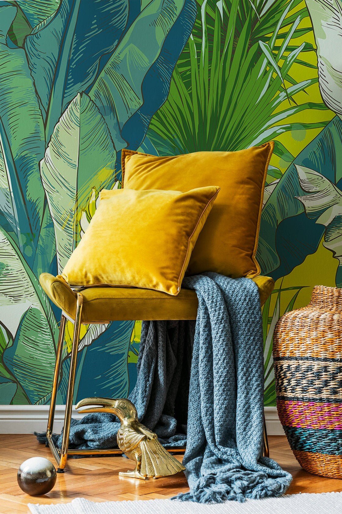 Tropical Banana Leaf Wallpaper - B171 - WallTrend
