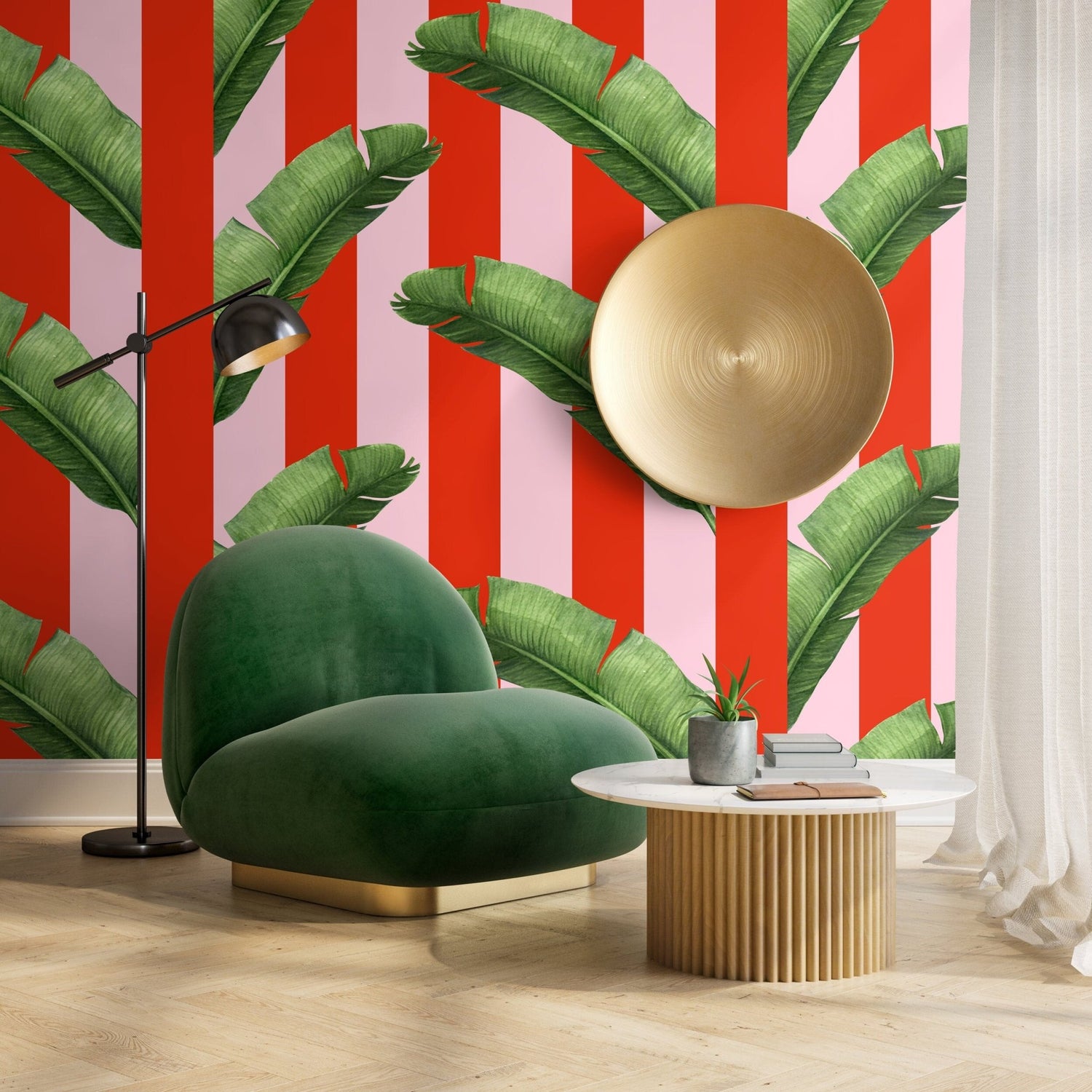 Tropical Banana Leaf Wallpaper - B932 - WallTrend