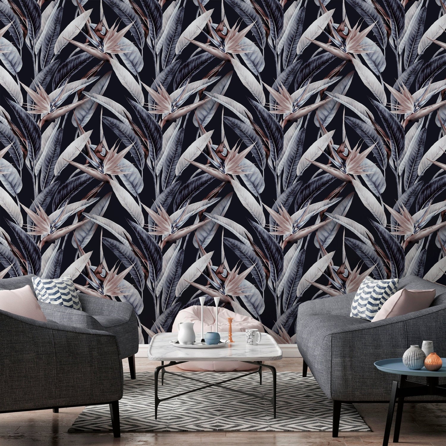 Tropical Bird of Paradise Wallpaper - B221 - WallTrend