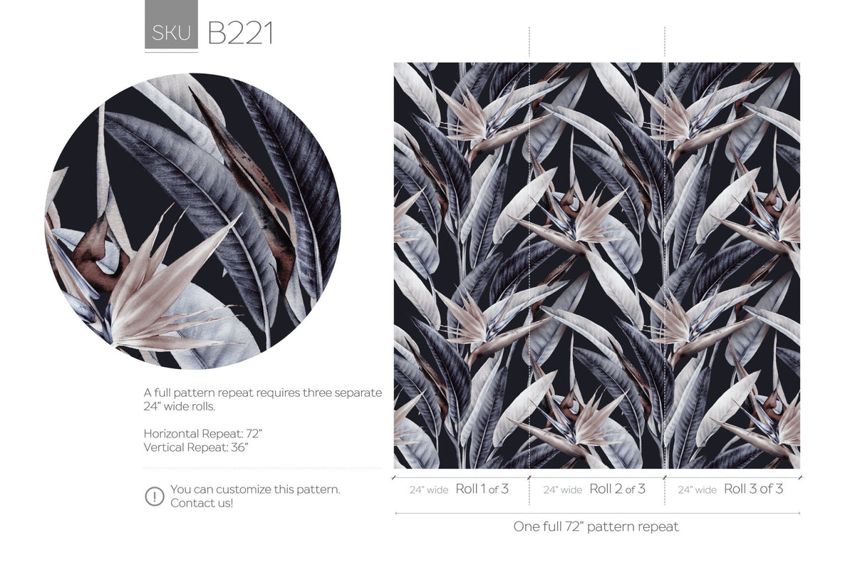 Tropical Bird of Paradise Wallpaper - B221 - WallTrend