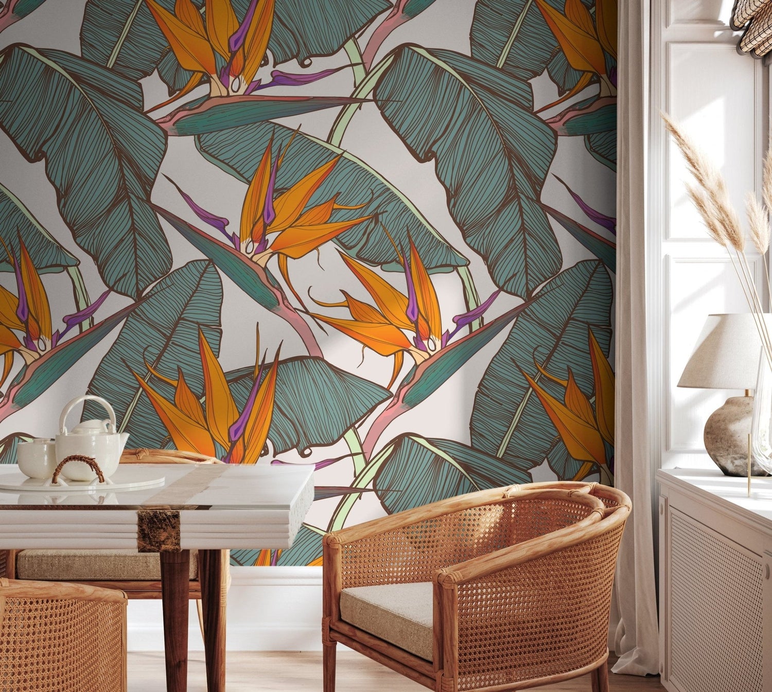 Tropical Bird of Paradise Wallpaper - C416 - WallTrend