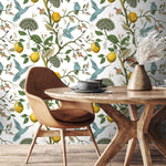 Tropical Birds and Citrus Wallpaper - A630 - WallTrend