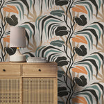 Tropical Boho Wallpaper Leaves Wallpaper Peel and Stick and Traditional Wallpaper - D718 - WallTrend