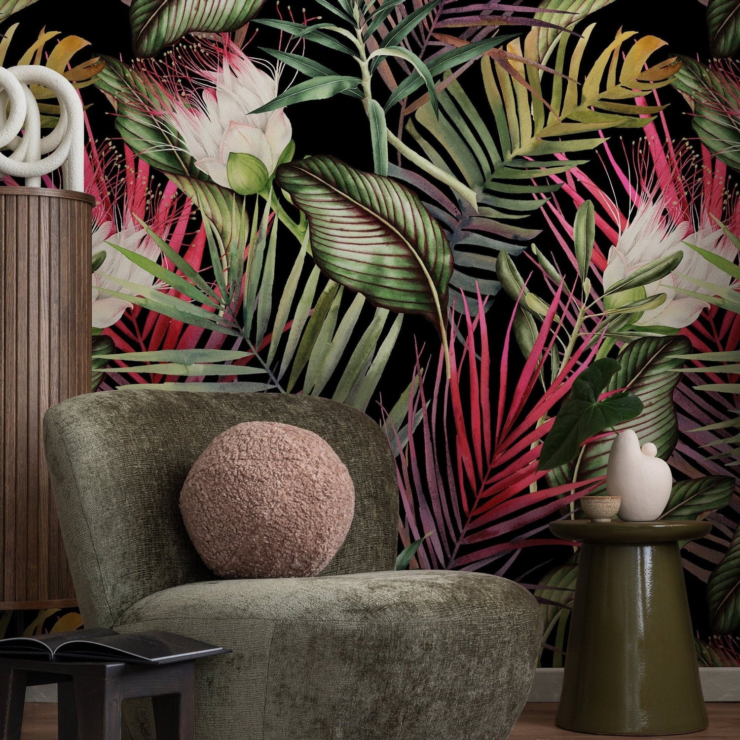 Tropical Botanical Bliss Wallpaper - A835 - WallTrend