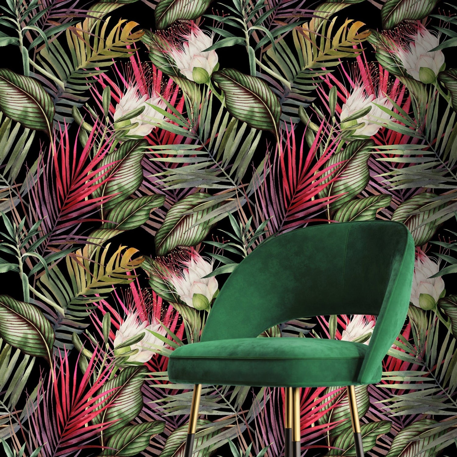Tropical Botanical Bliss Wallpaper - A835 - WallTrend