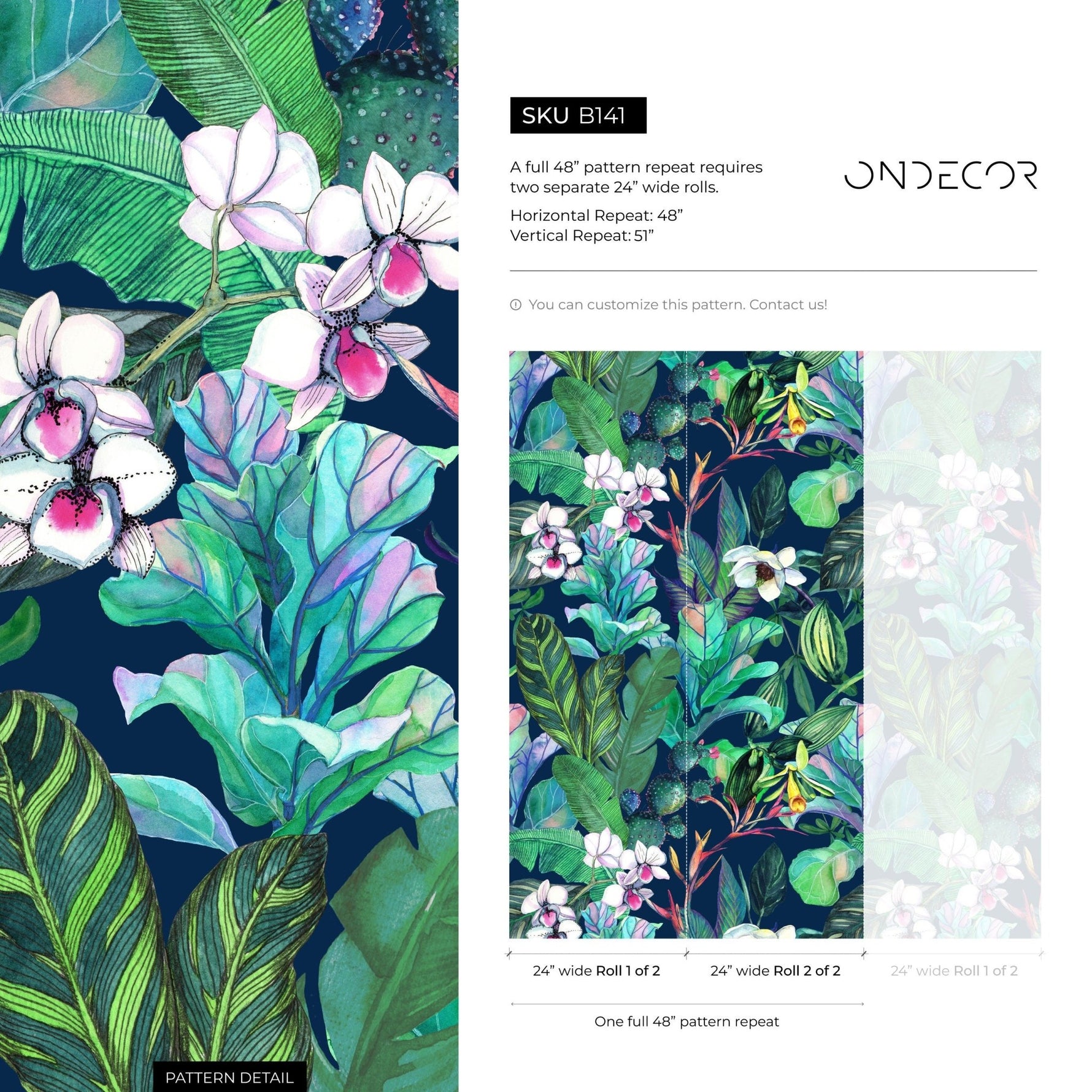 Tropical Botanical Bliss Wallpaper - B141 - WallTrend
