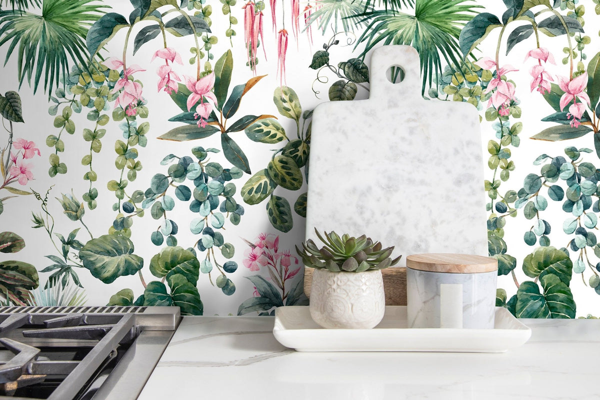 Tropical Botanical Bliss Wallpaper - C798 - WallTrend