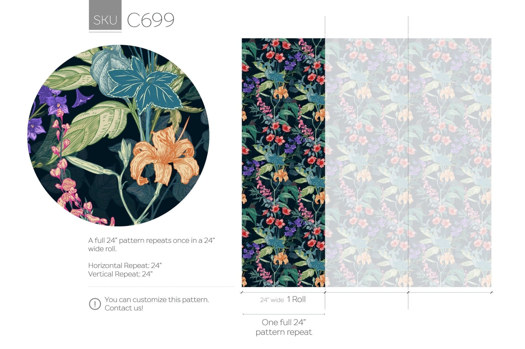 Tropical Botanical Elegance Wallpaper - C699 - WallTrend
