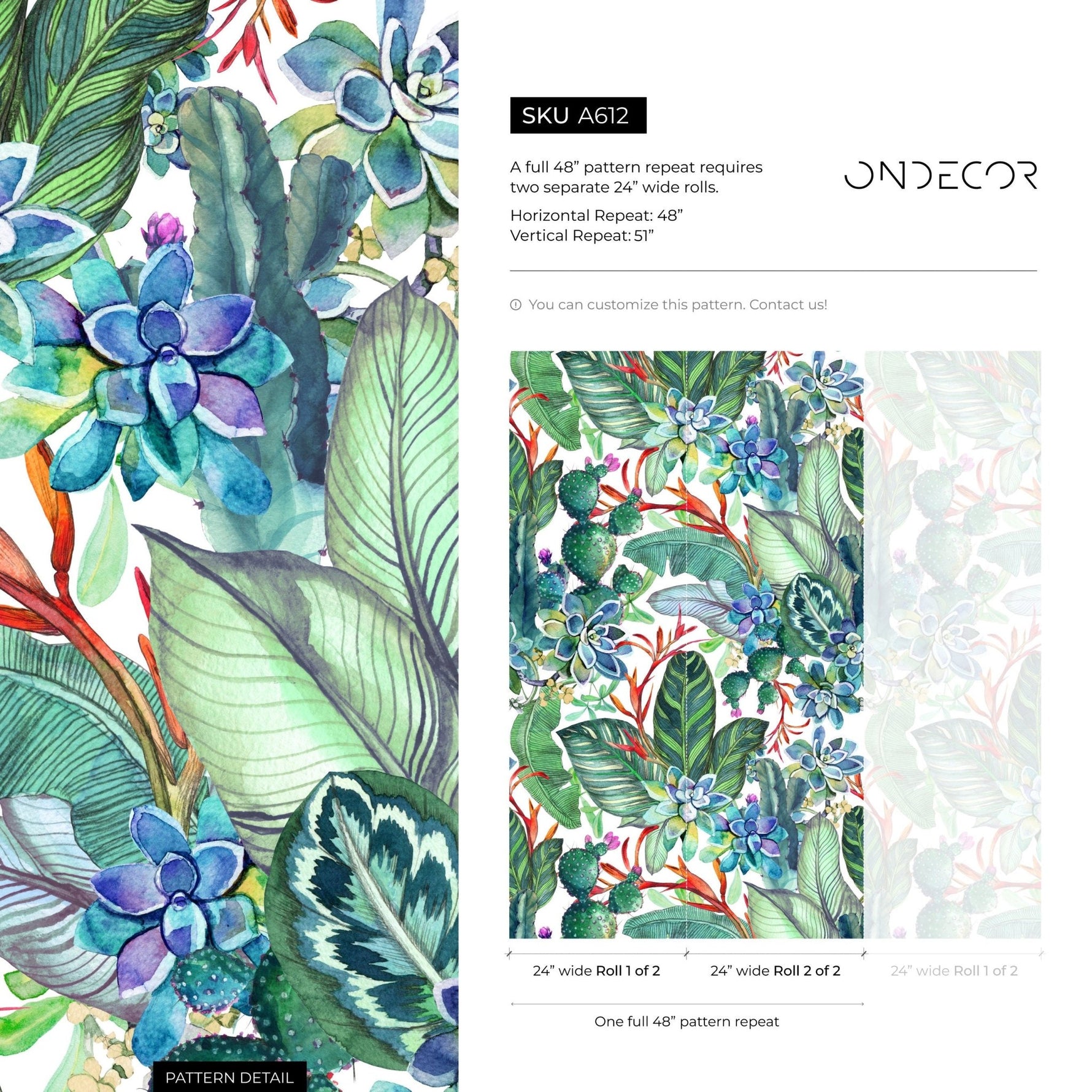 Tropical Botanical Fusion Wallpaper - A612 - WallTrend