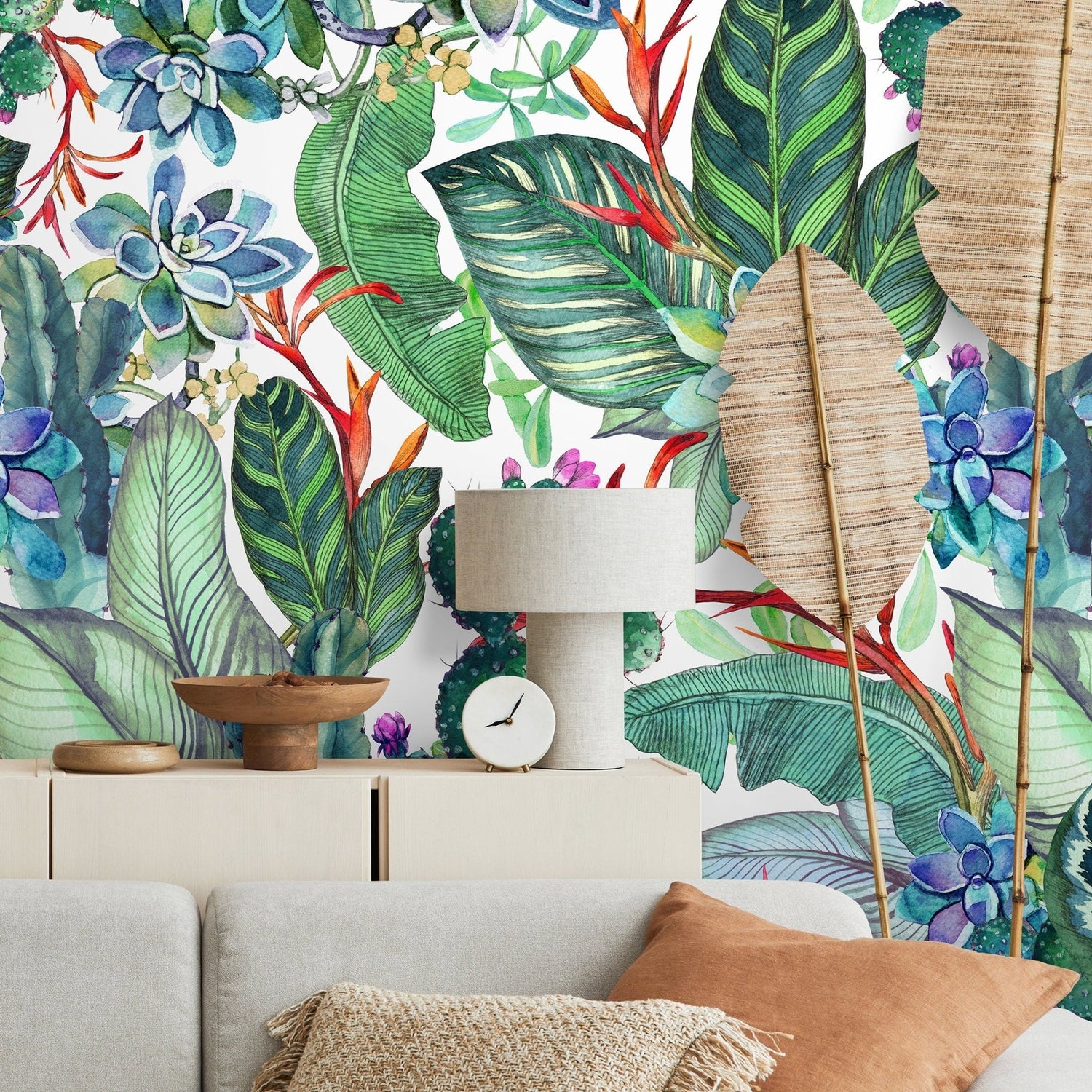 Tropical Botanical Fusion Wallpaper - A612 - WallTrend
