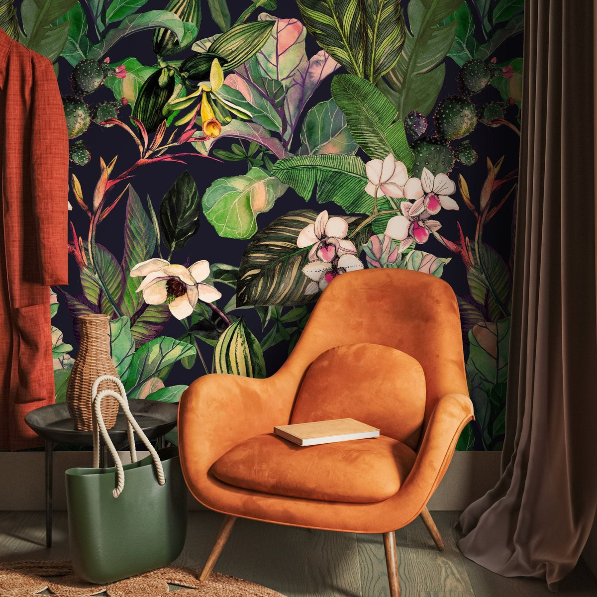 Tropical Botanical Illustrations Wallpaper - A470 - WallTrend