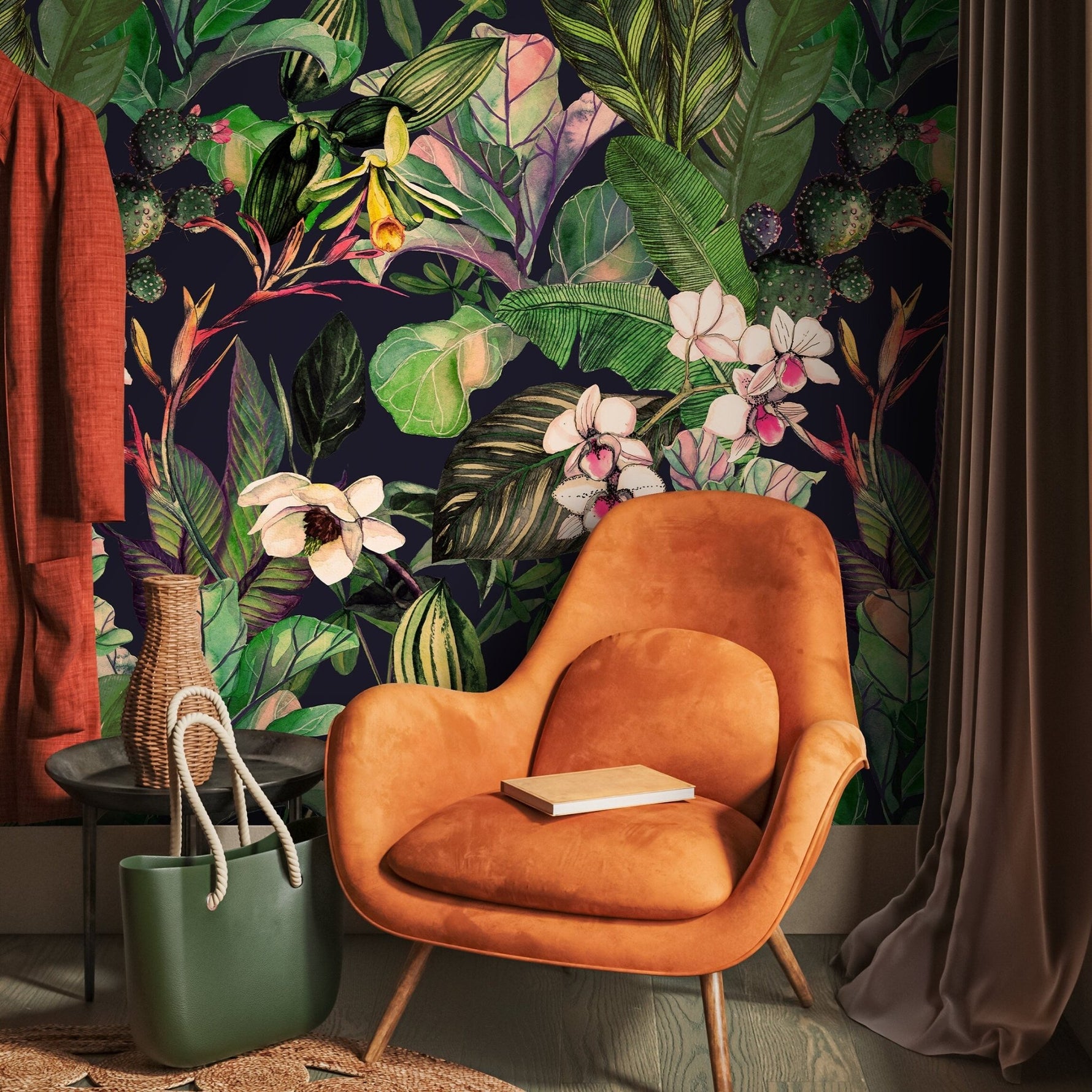 Tropical Botanical Illustrations Wallpaper - A470 - WallTrend