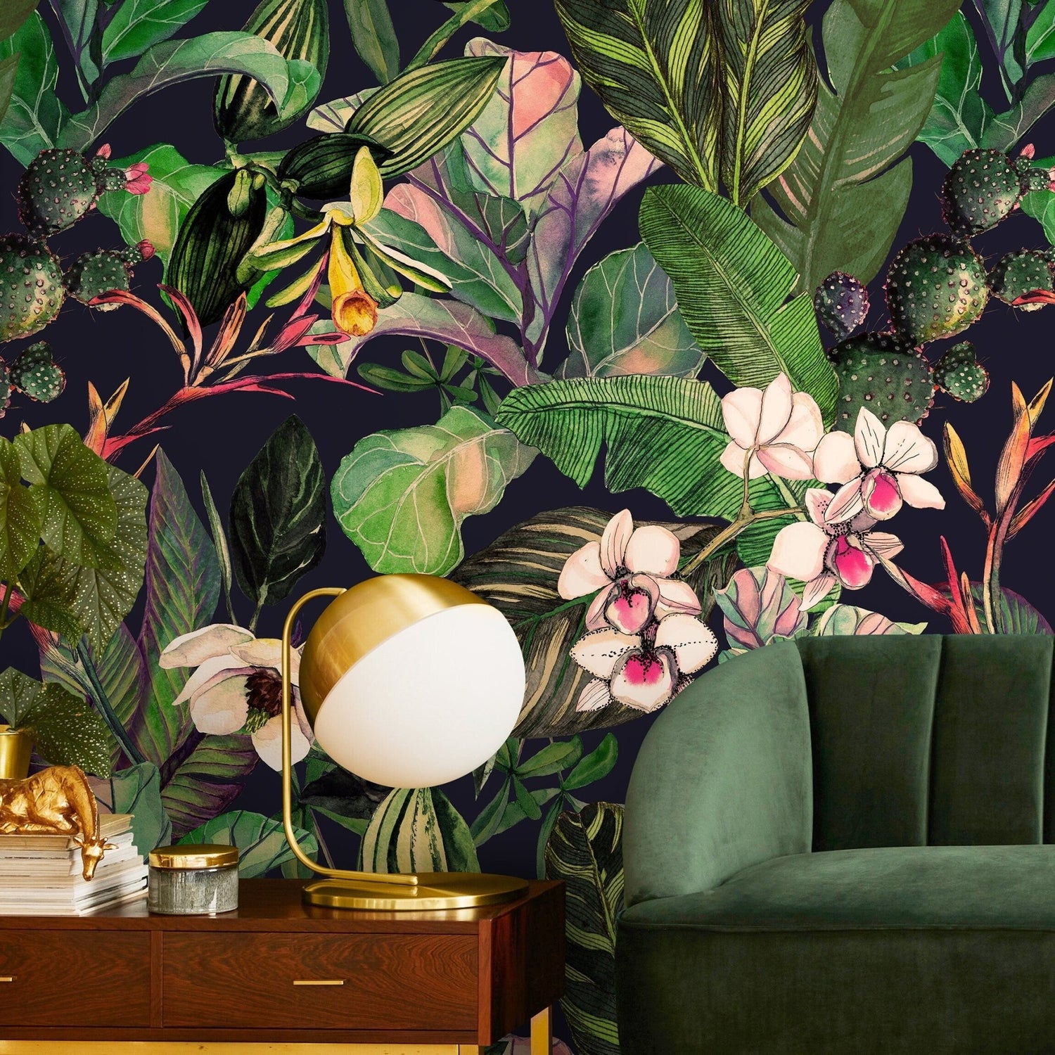 Tropical Botanical Illustrations Wallpaper - A470 - WallTrend