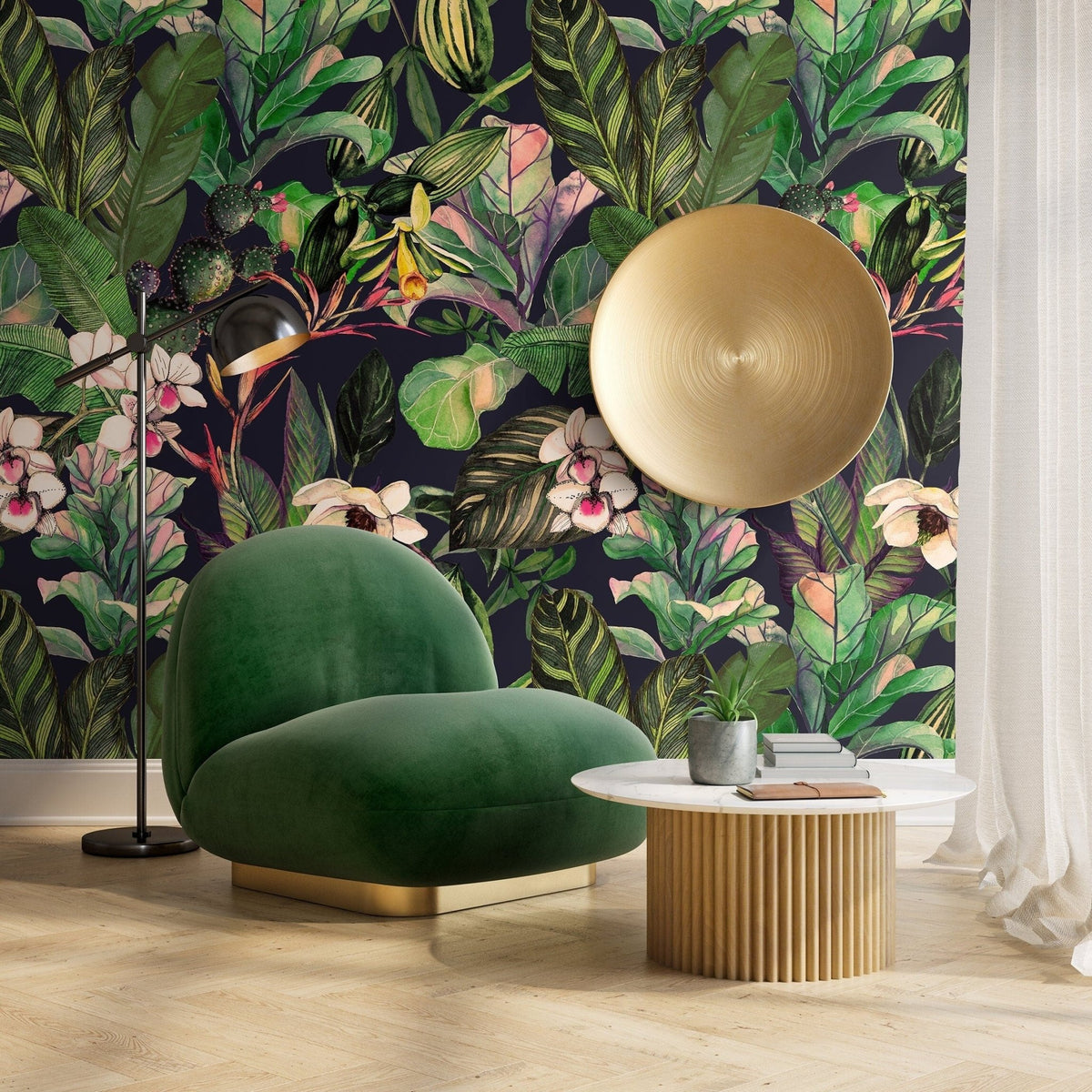 Tropical Botanical Illustrations Wallpaper - A470 - WallTrend