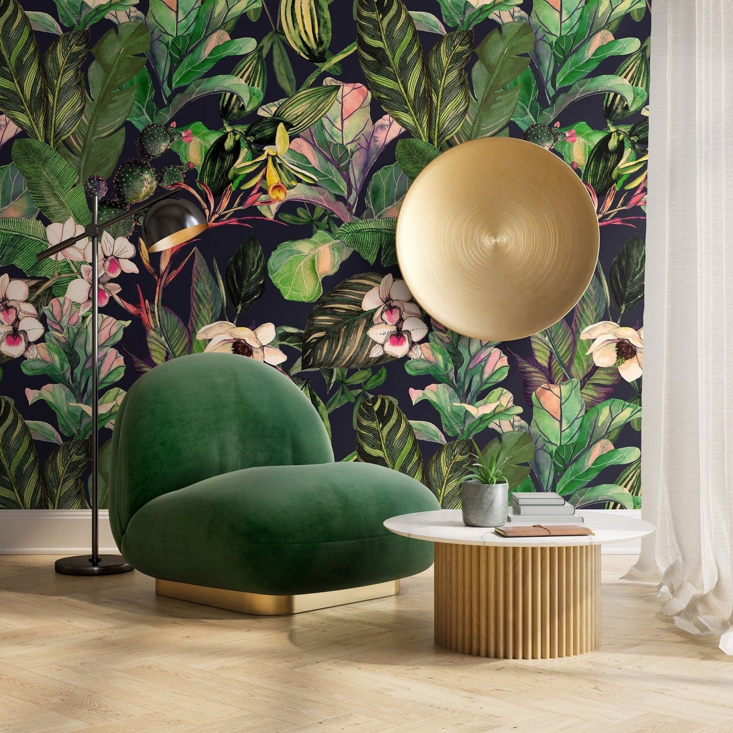 Tropical Botanical Illustrations Wallpaper - A470 - WallTrend