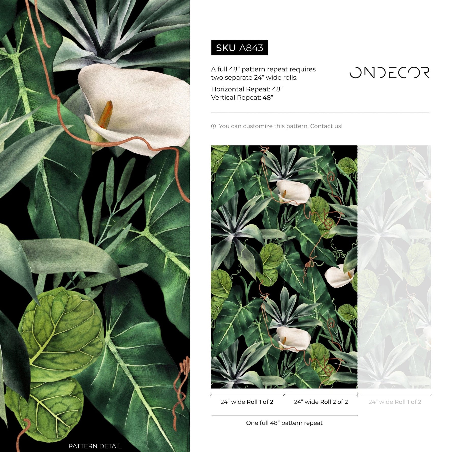Tropical Botanicals Wallpaper - A843 - WallTrend