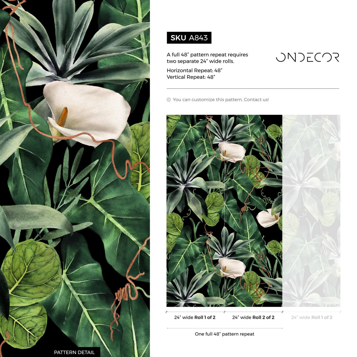 Tropical Botanicals Wallpaper - A843 - WallTrend