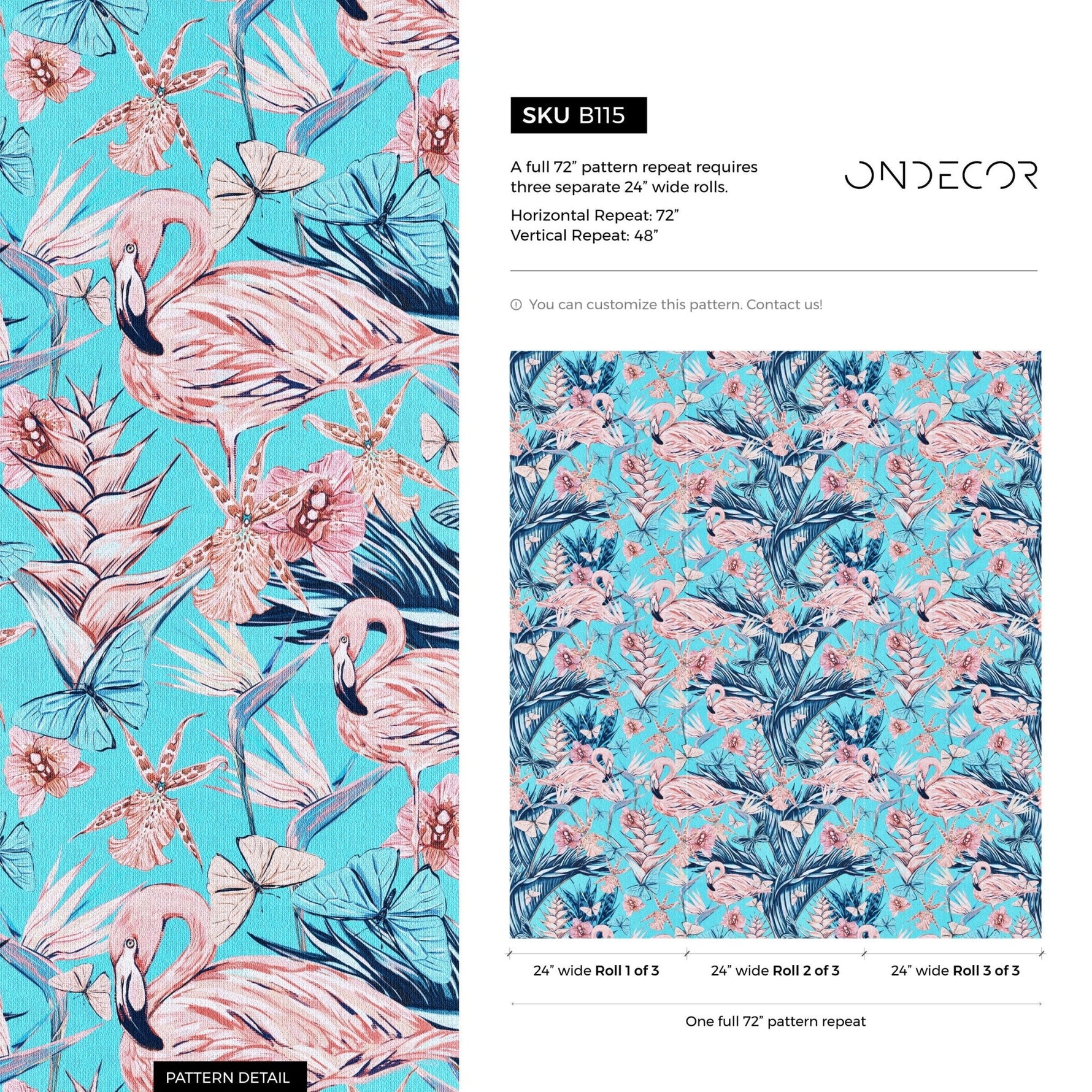 Tropical Flamingo Paradise Wallpaper - B115 - WallTrend