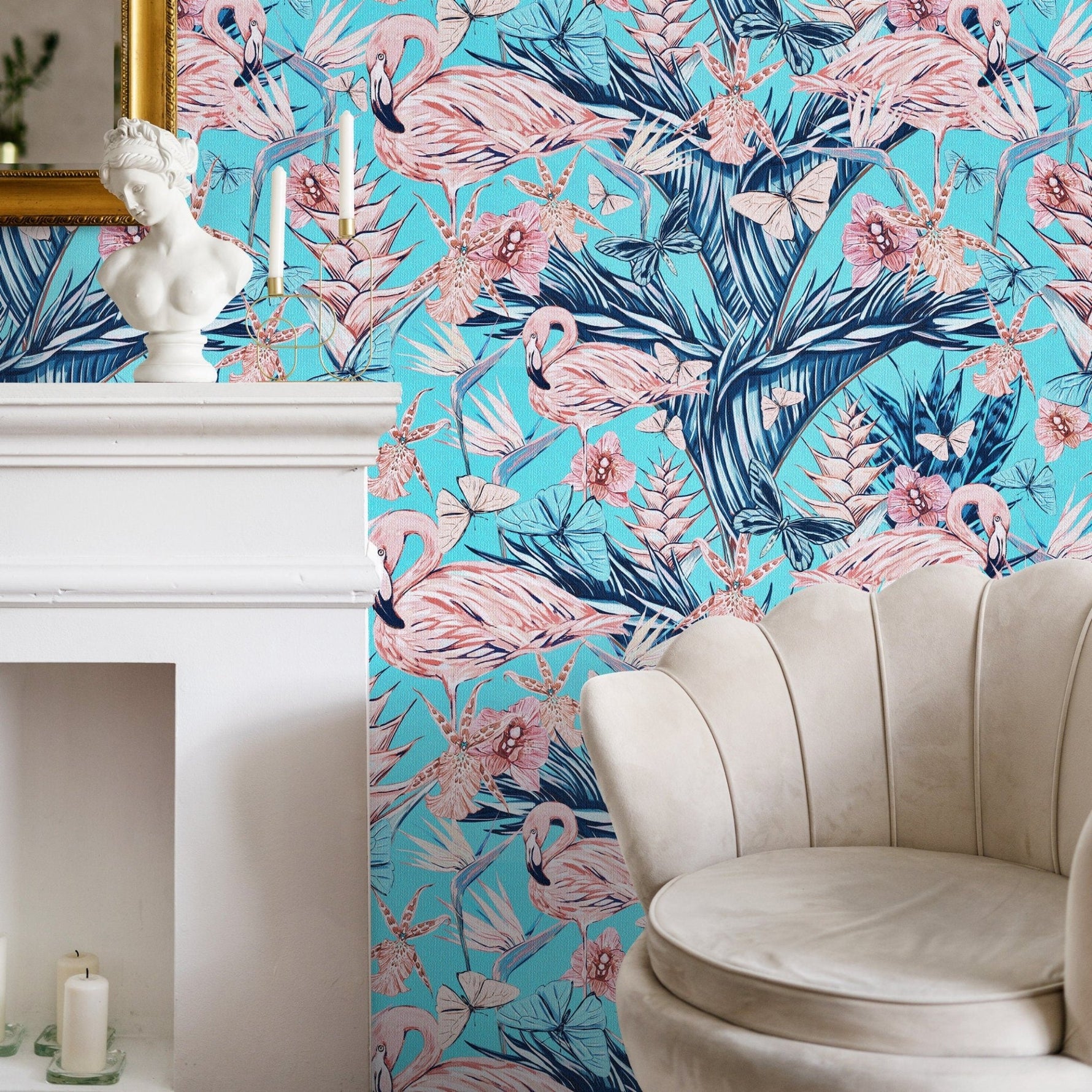 Tropical Flamingo Paradise Wallpaper - B115 - WallTrend