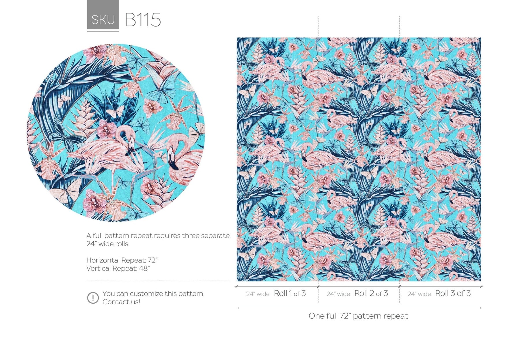Tropical Flamingo Paradise Wallpaper - B115 - WallTrend