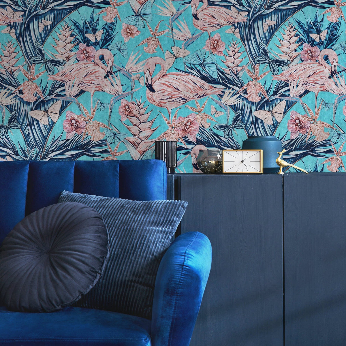 Tropical Flamingo Paradise Wallpaper - B115 - WallTrend