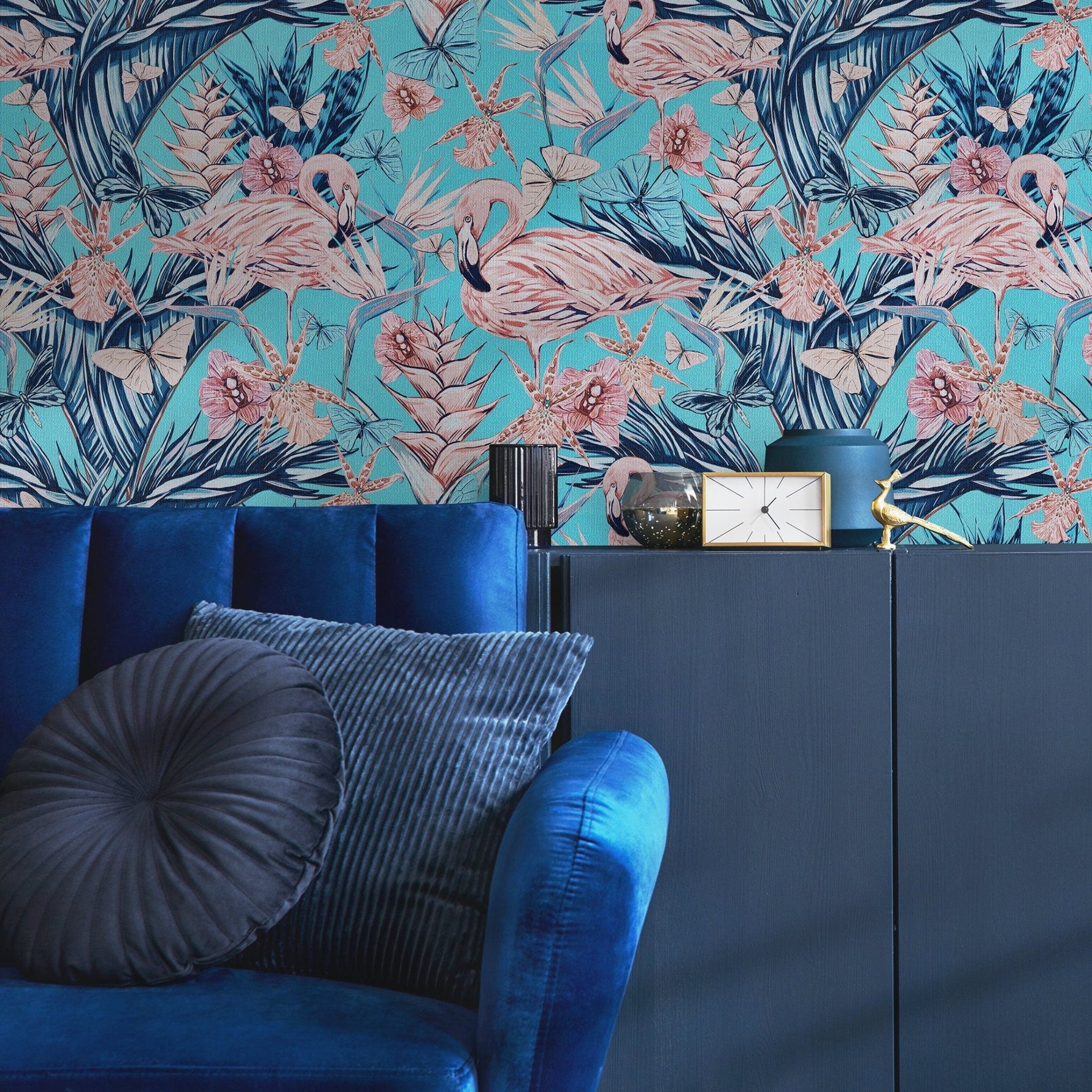Tropical Flamingo Paradise Wallpaper - B115 - WallTrend