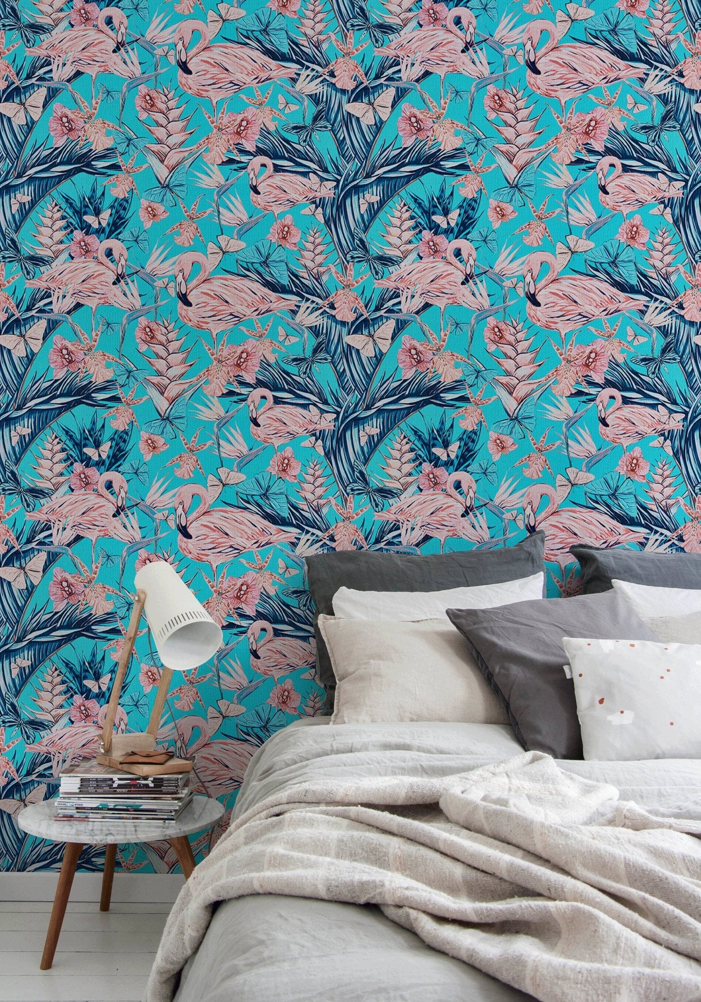Tropical Flamingo Paradise Wallpaper - B115 - WallTrend