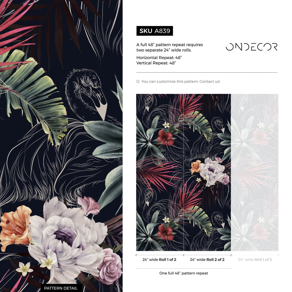 Tropical Flora and Fauna Wallpaper - A839 - WallTrend
