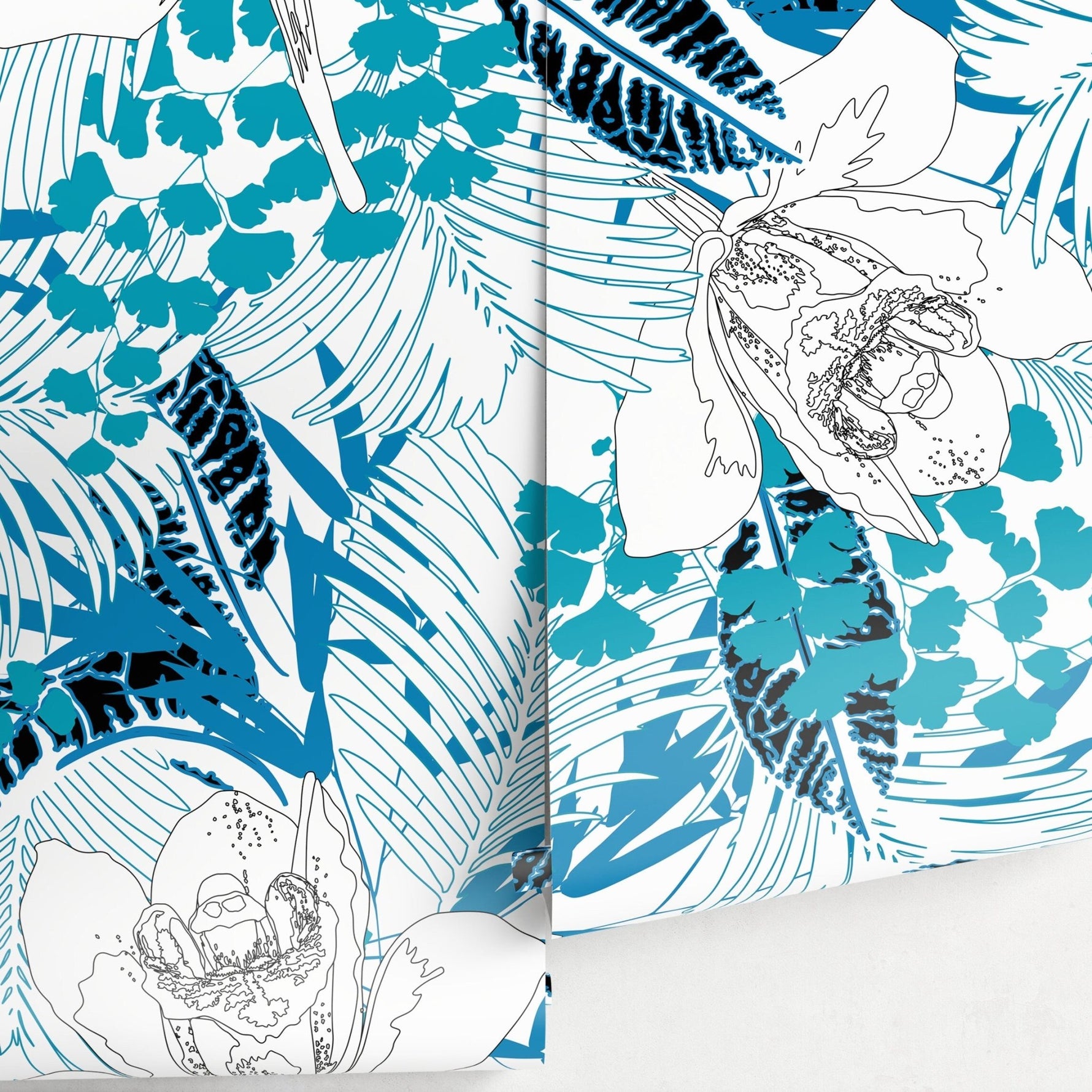 Tropical Flora Illustration Wallpaper - A937 - WallTrend