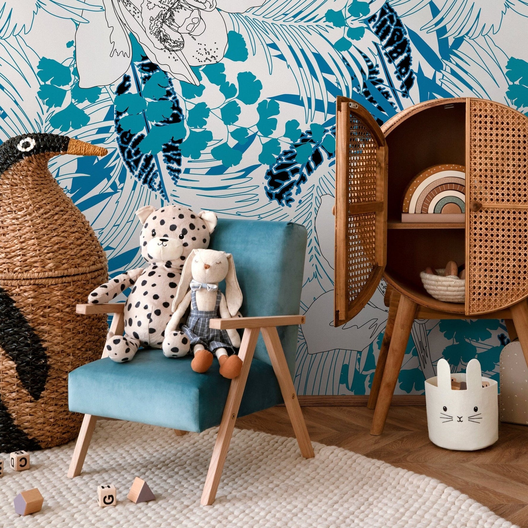 Tropical Flora Illustration Wallpaper - A937 - WallTrend