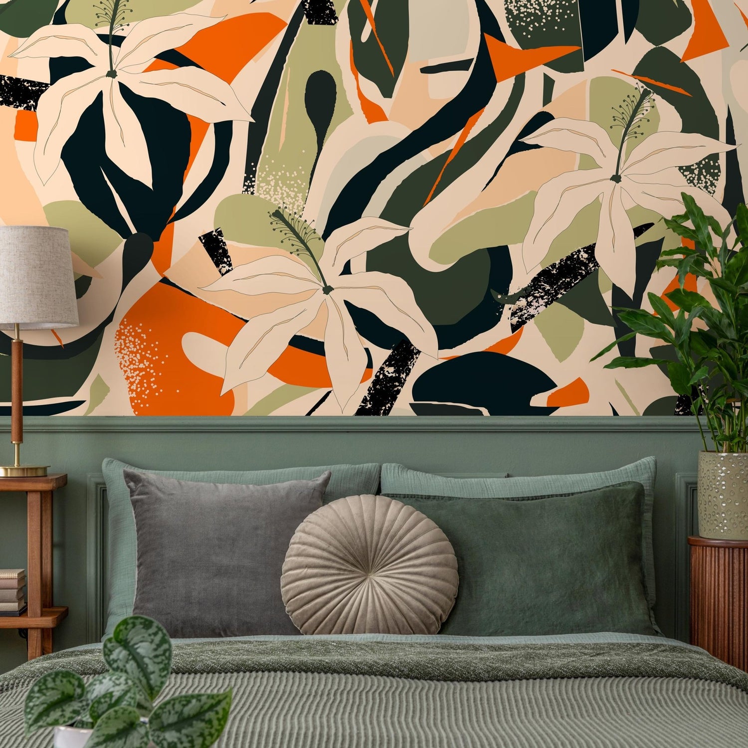 Tropical Flora Symphony Wallpaper - B205 - WallTrend