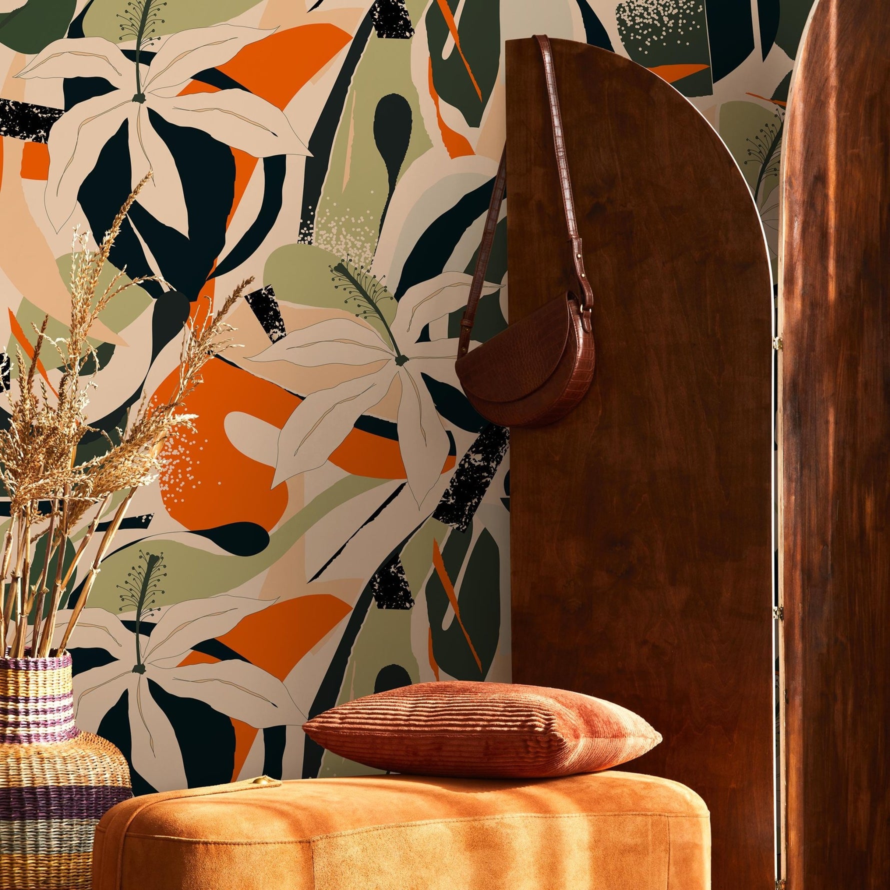 Tropical Flora Symphony Wallpaper - B205 - WallTrend