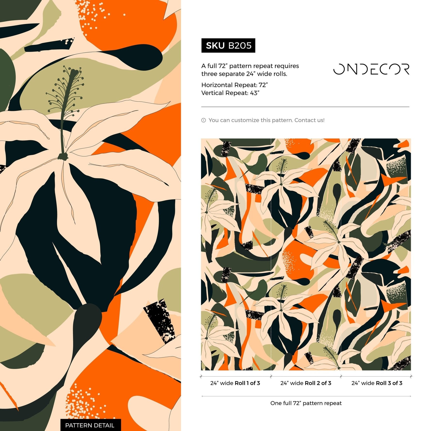 Tropical Flora Symphony Wallpaper - B205 - WallTrend