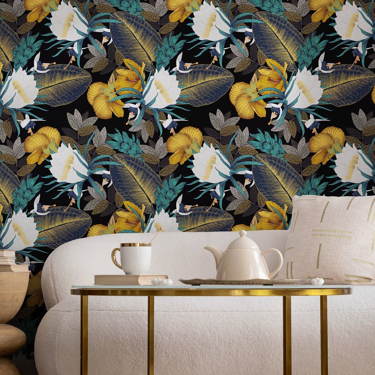 Tropical Floral Elegance Wallpaper - A821 - WallTrend