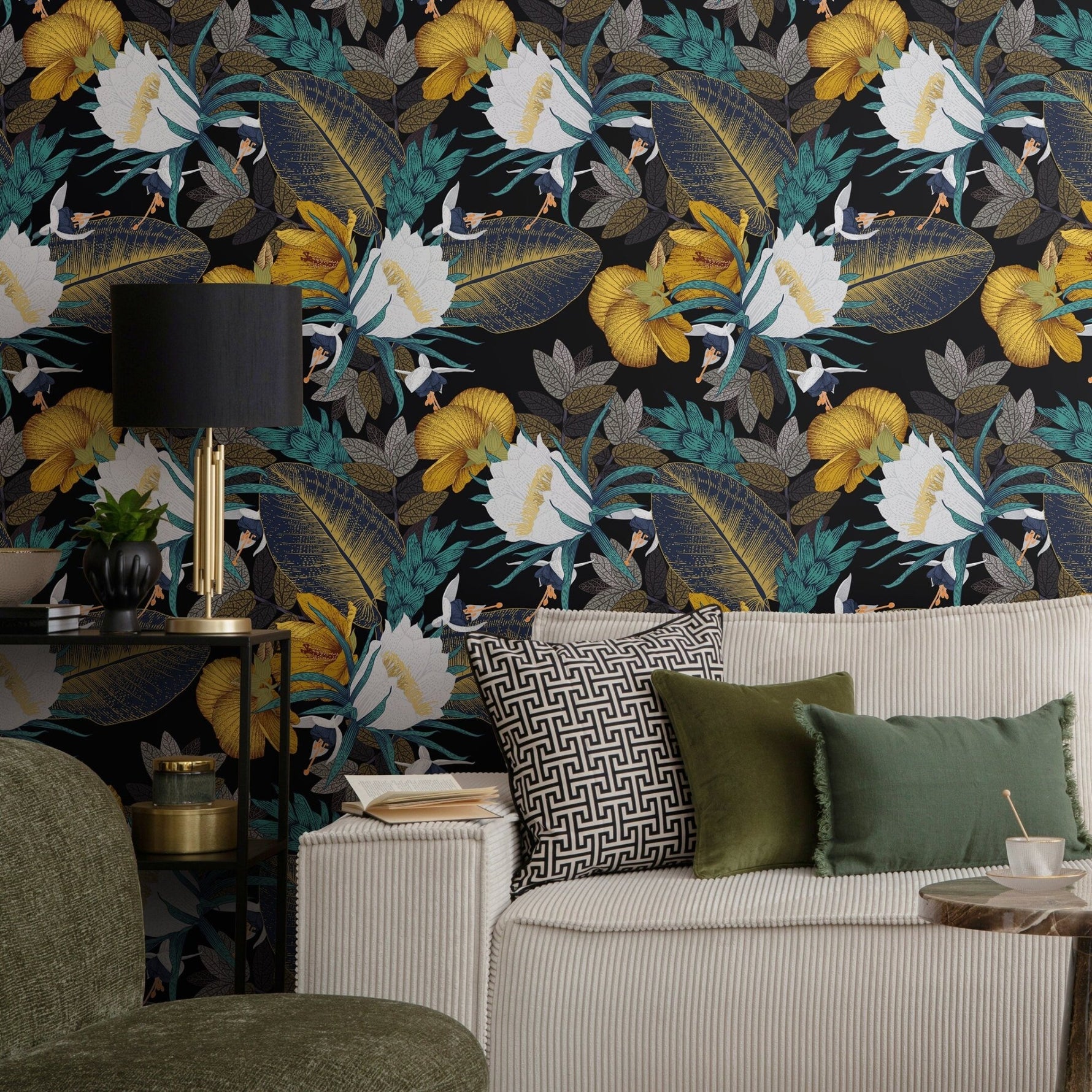 Tropical Floral Elegance Wallpaper - A821 - WallTrend