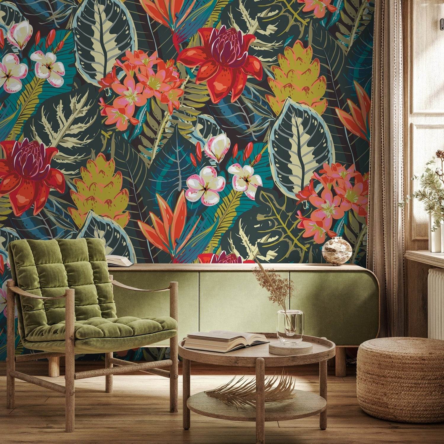 Tropical Floral Elegance Wallpaper - C206 - WallTrend