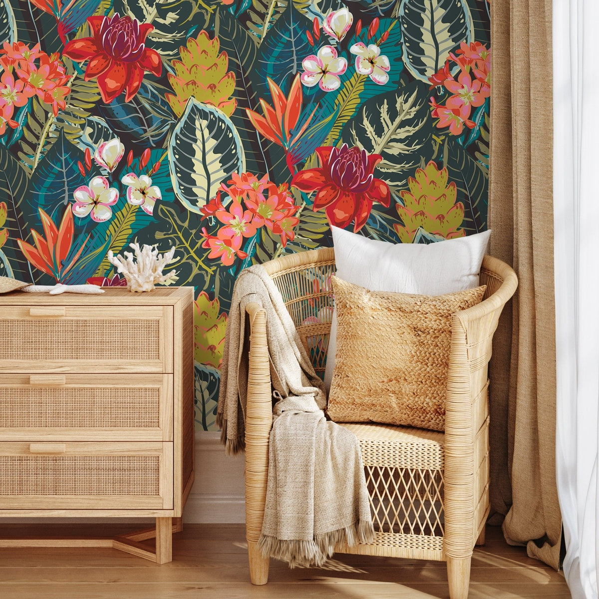 Tropical Floral Elegance Wallpaper - C206 - WallTrend