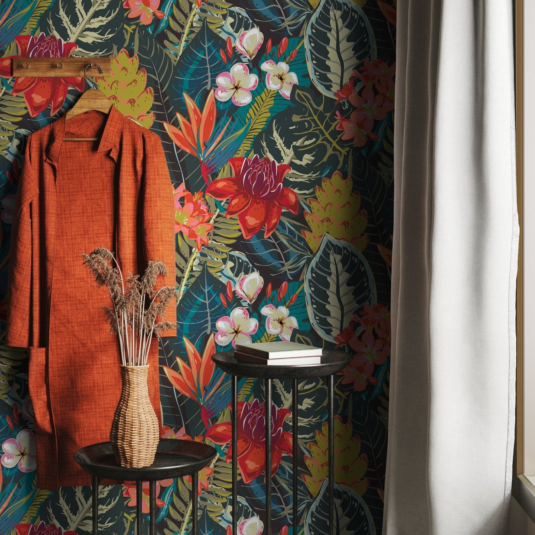 Tropical Floral Elegance Wallpaper - C206 - WallTrend