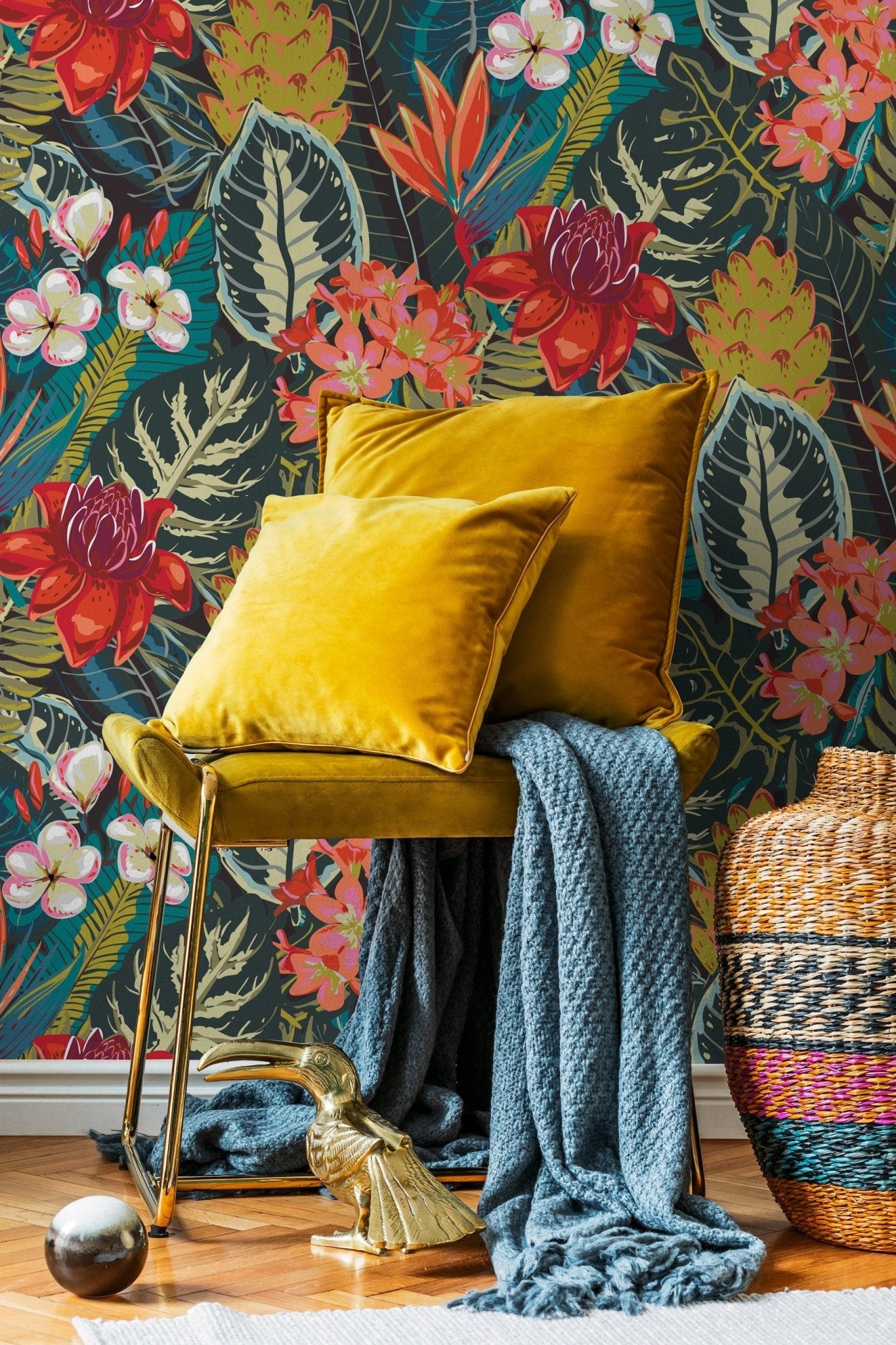 Tropical Floral Elegance Wallpaper - C206 - WallTrend