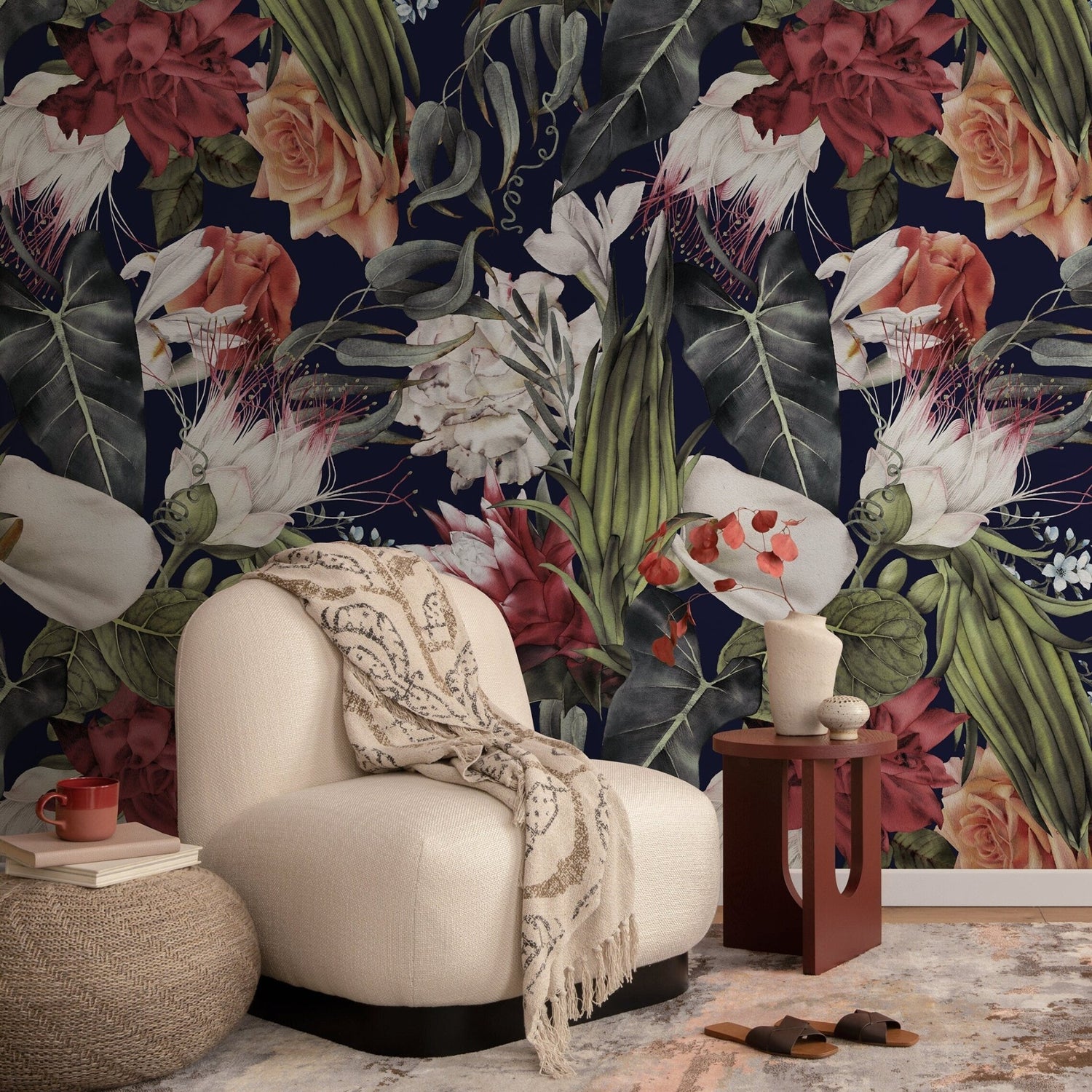 Tropical Floral Extravaganza Wallpaper - A845 - WallTrend