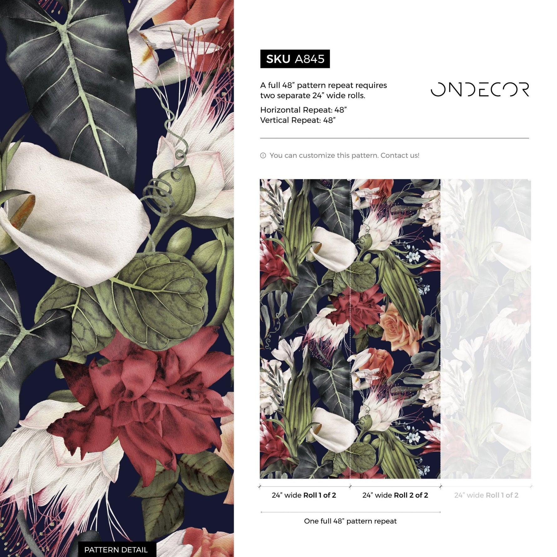 Tropical Floral Extravaganza Wallpaper - A845 - WallTrend
