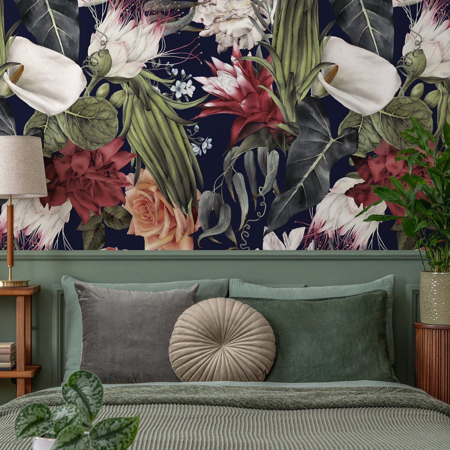 Tropical Floral Extravaganza Wallpaper - A845 - WallTrend