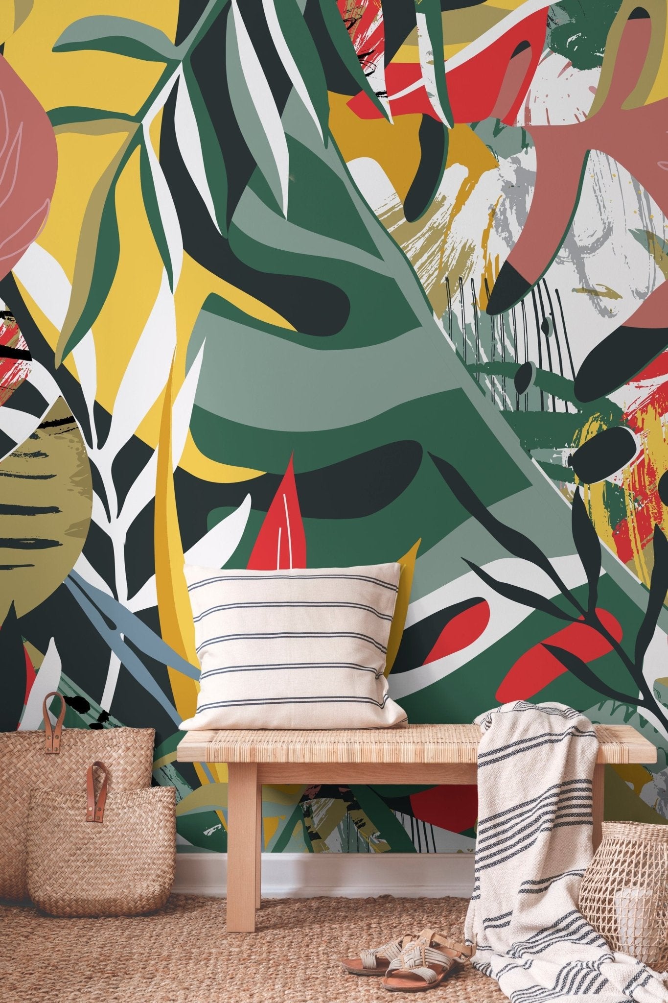 Tropical Foliage Abstract Wallpaper - C134 - WallTrend