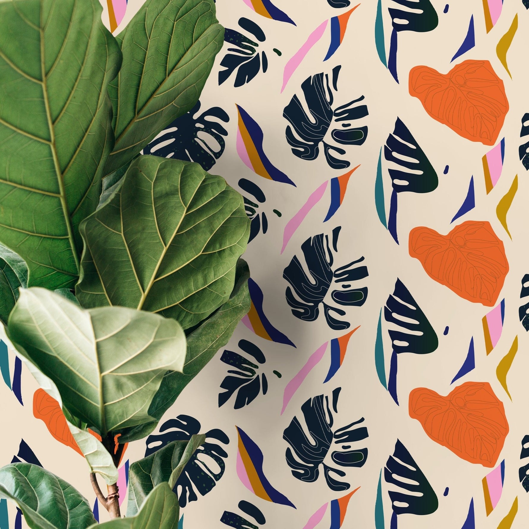 Tropical Foliage Abstract Wallpaper - C332 - WallTrend