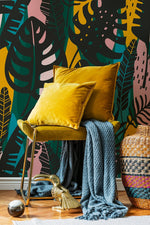 Tropical Foliage Mix Wallpaper - B177 - WallTrend