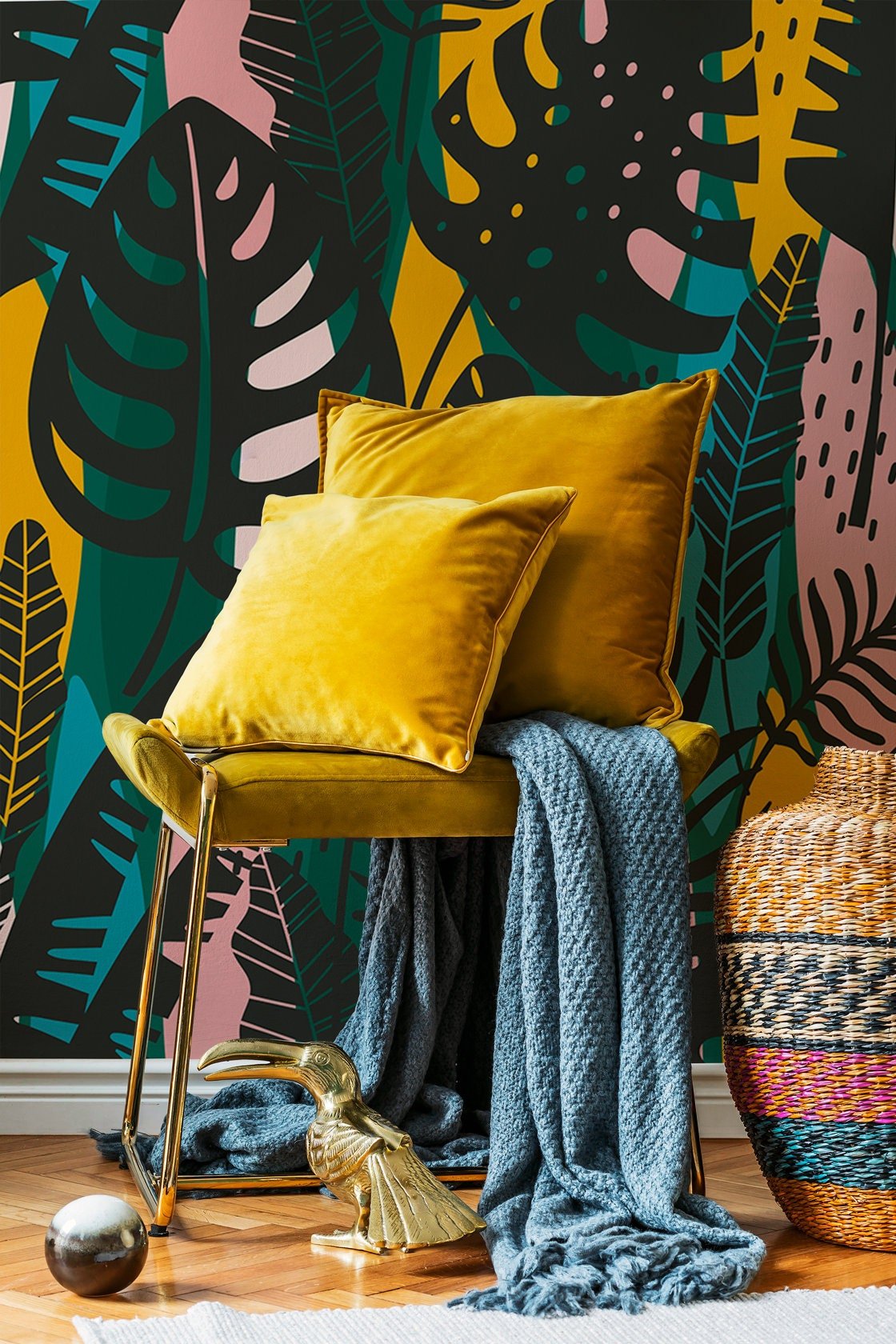Tropical Foliage Mix Wallpaper - B177 - WallTrend