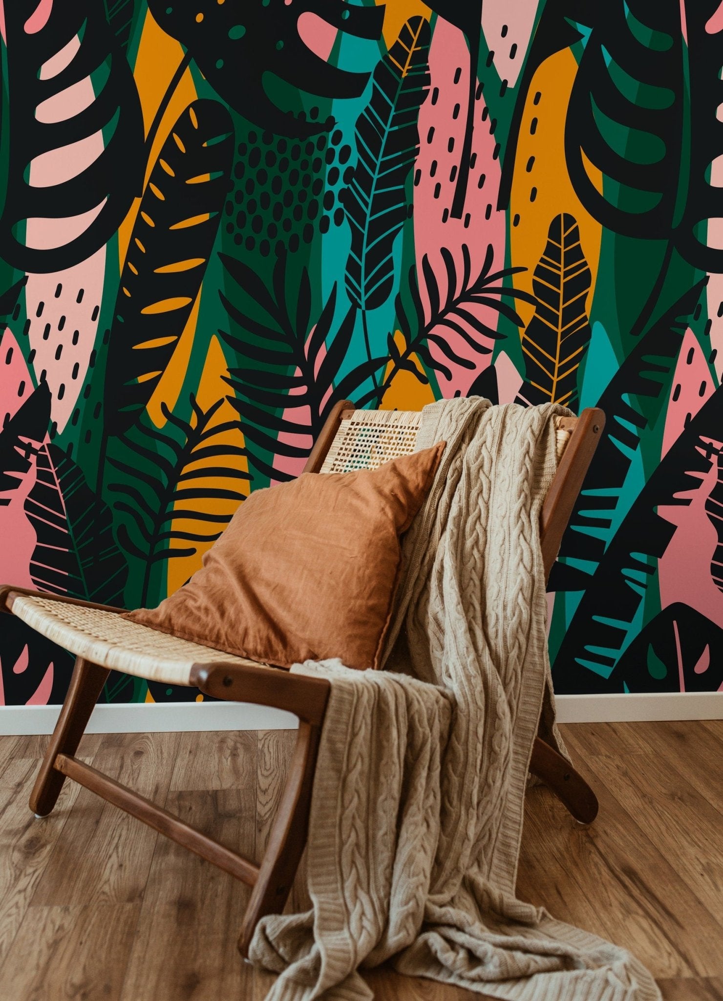 Tropical Foliage Mix Wallpaper - B177 - WallTrend